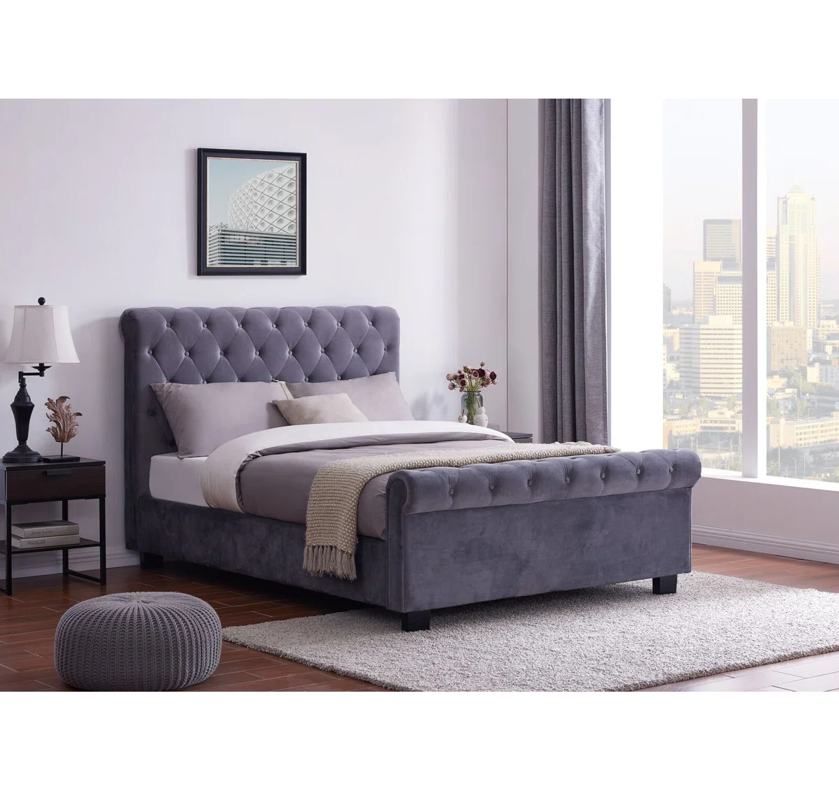 Sleigh Camelford Upholstered Ottoman Bed